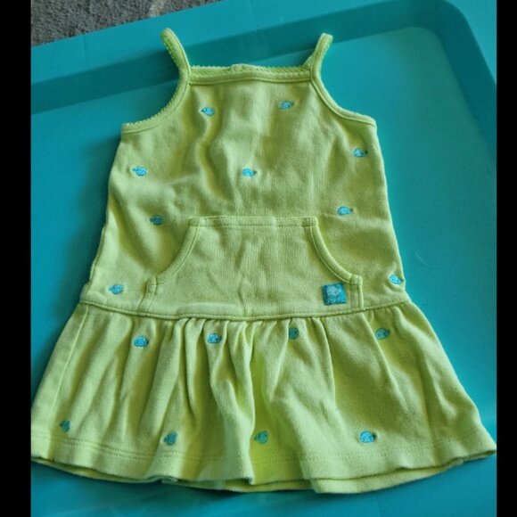 Girls size 12 months Green dress with whales - Picture 1 of 1